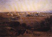 Gustav Bauernfeind Jerusalem from the Mount of Olives. oil painting artist